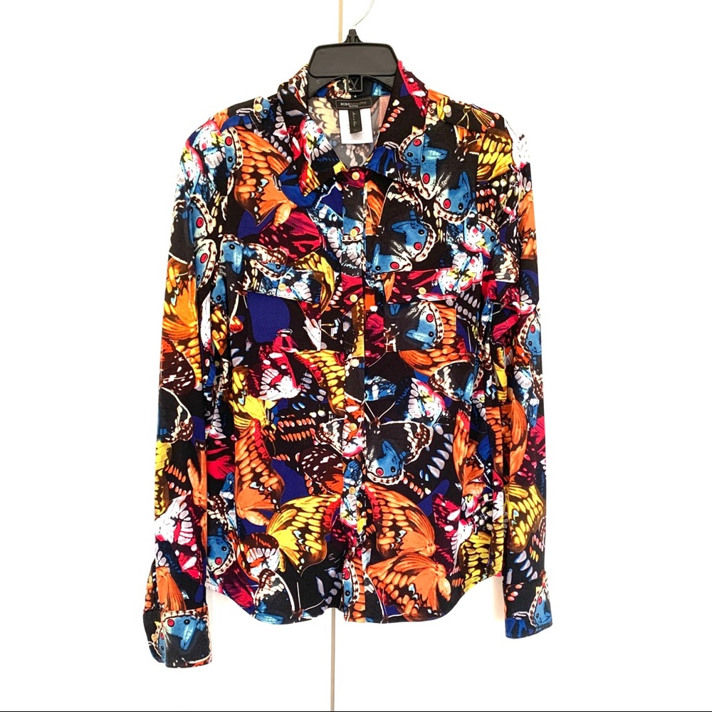 BCBG Max Azria Butterfly Button Up - Picture 3 of 15